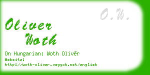 oliver woth business card